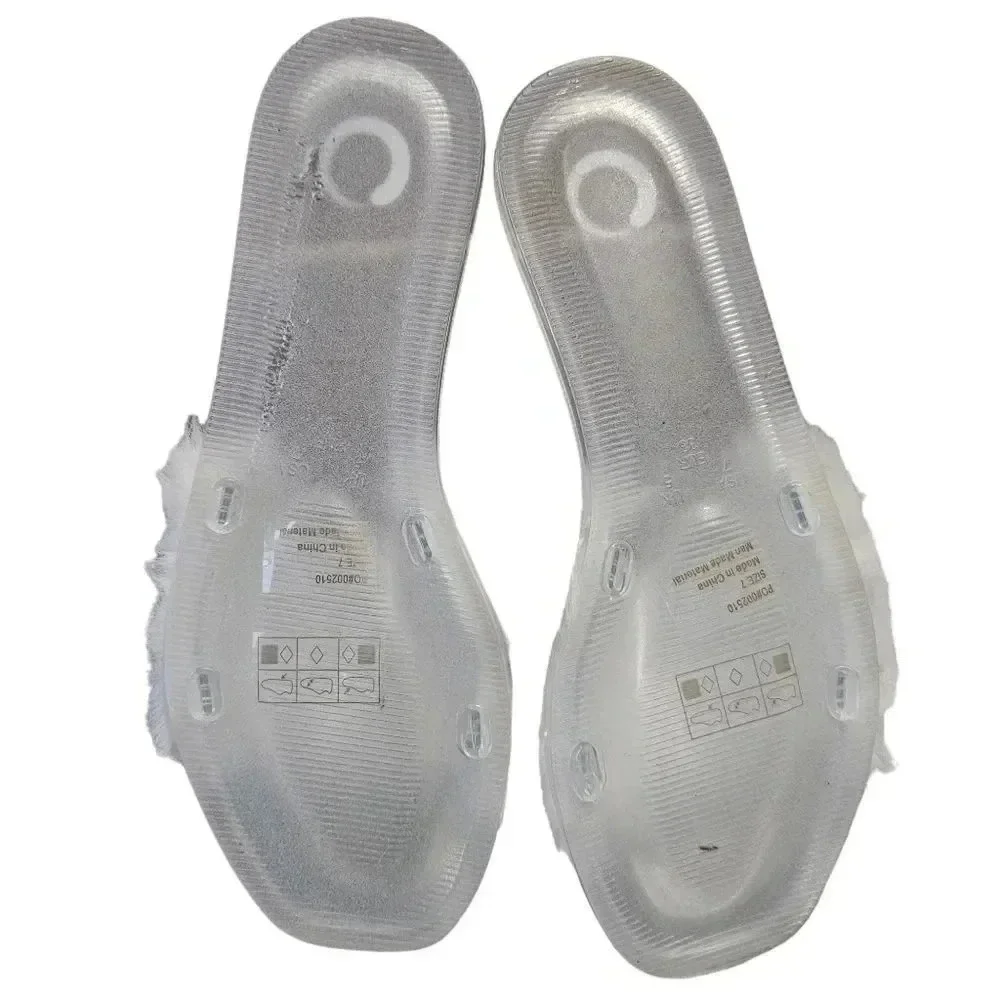 Journee Collection Faux Fur Dusk Slide Sandal Size 7‎